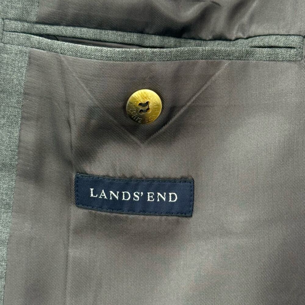 Land’s End Men’s 100% Wool Two Button Blazer Sports Coat Gray Size 48 Regular - Picture 8 of 12